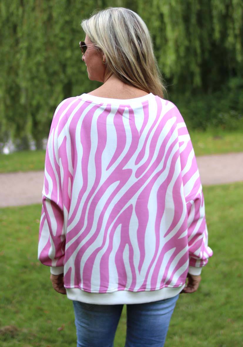 Miss Goodlife Roundneck L(i)ebe Zebra Strass – rose Versandkostenfrei