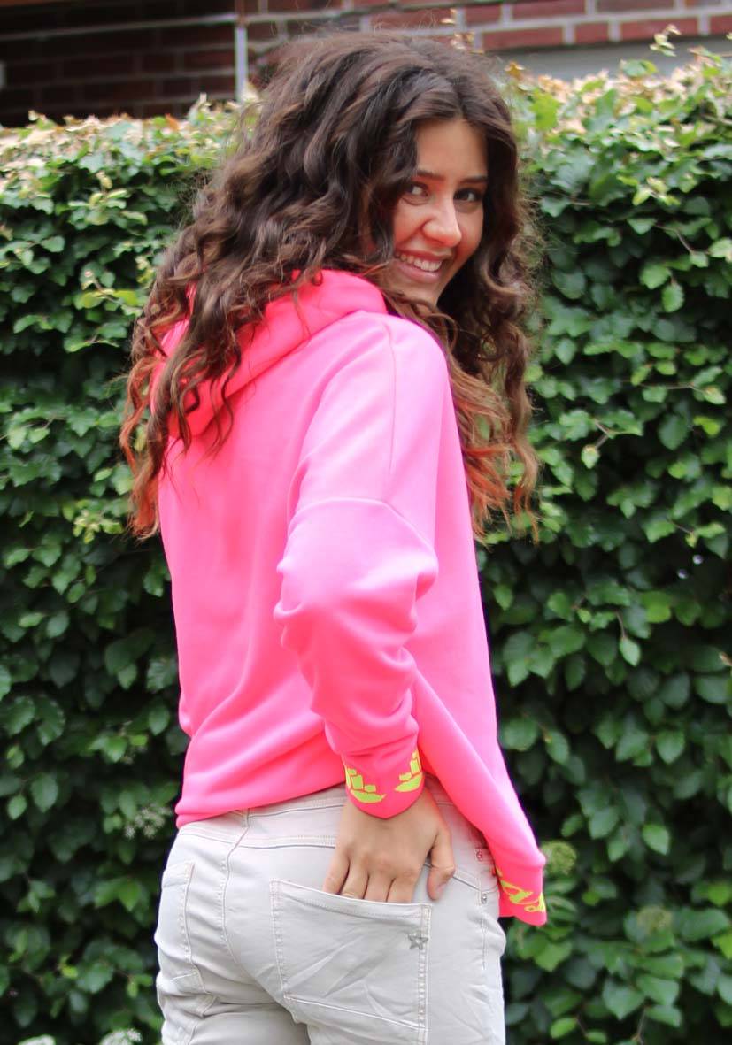Miss Goodlife Hoodie Namasté Strass – neonpink/neonyellow Black Friday