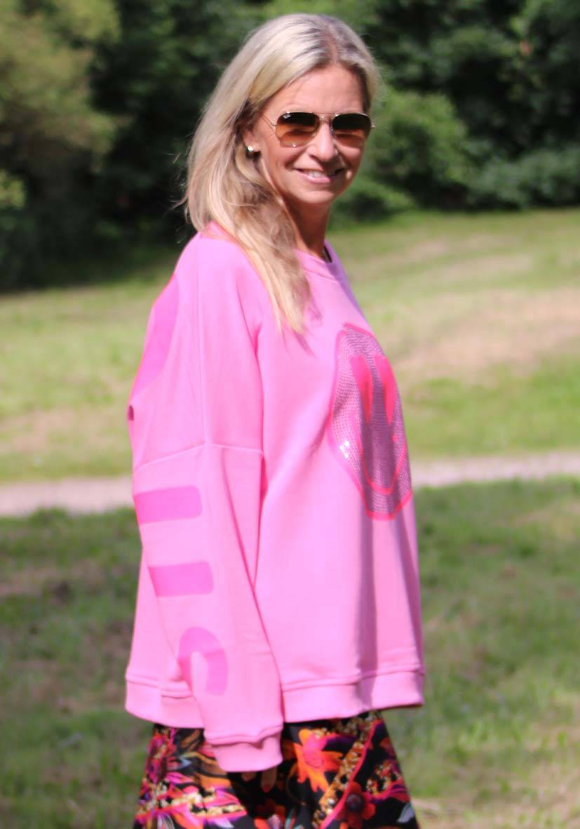 Miss Goodlife Roundneck Famous Heartface Strass – rose Muttertagsangebot