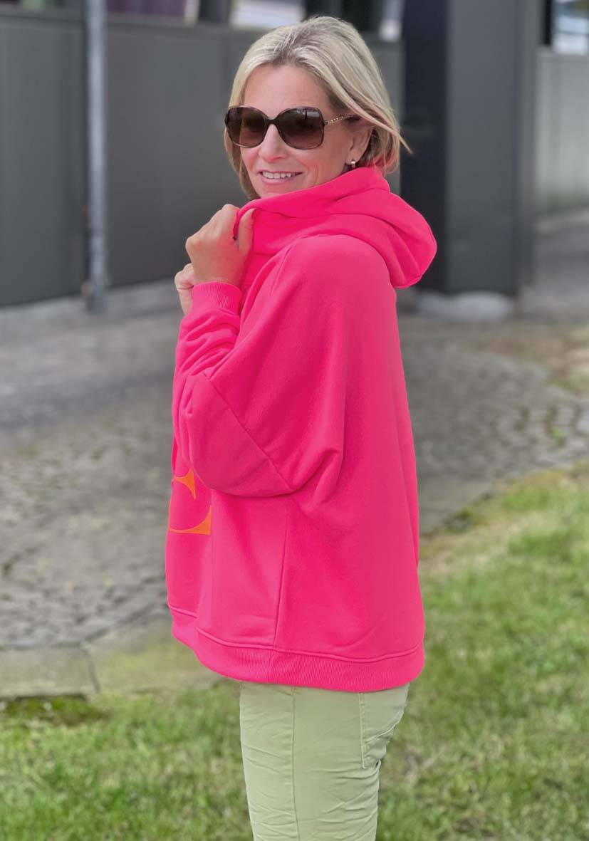 Miss Goodlife Hoodie Love Heartface – neonpink/neonorange Top Angebot