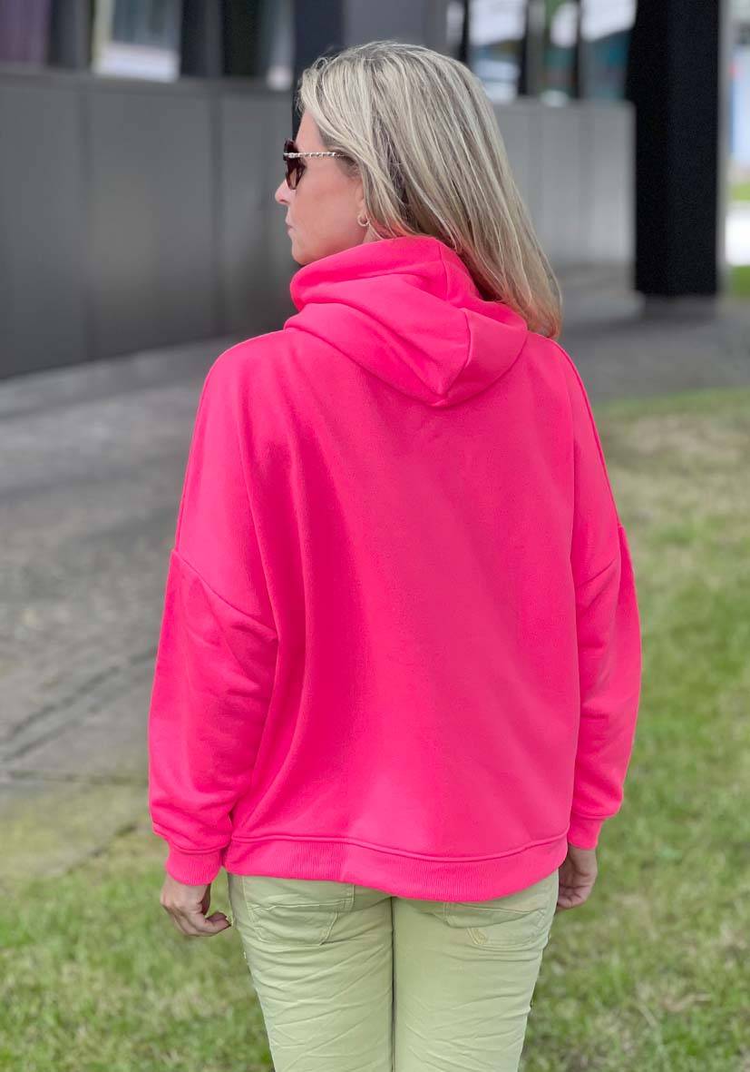Miss Goodlife Hoodie Love Heartface – neonpink/neonorange Top Angebot