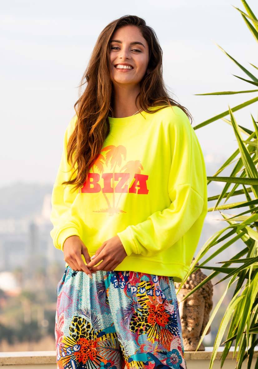 Miss Goodlife Roundneck Ibiza Palm – neonyellow Zeitlich begrenztes Angebot