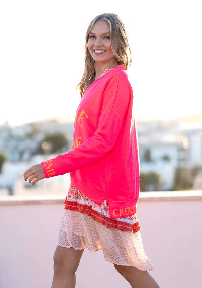Miss Goodlife V-Neck Crème de la Crème – neonpink/neonorange Tägliche Deals