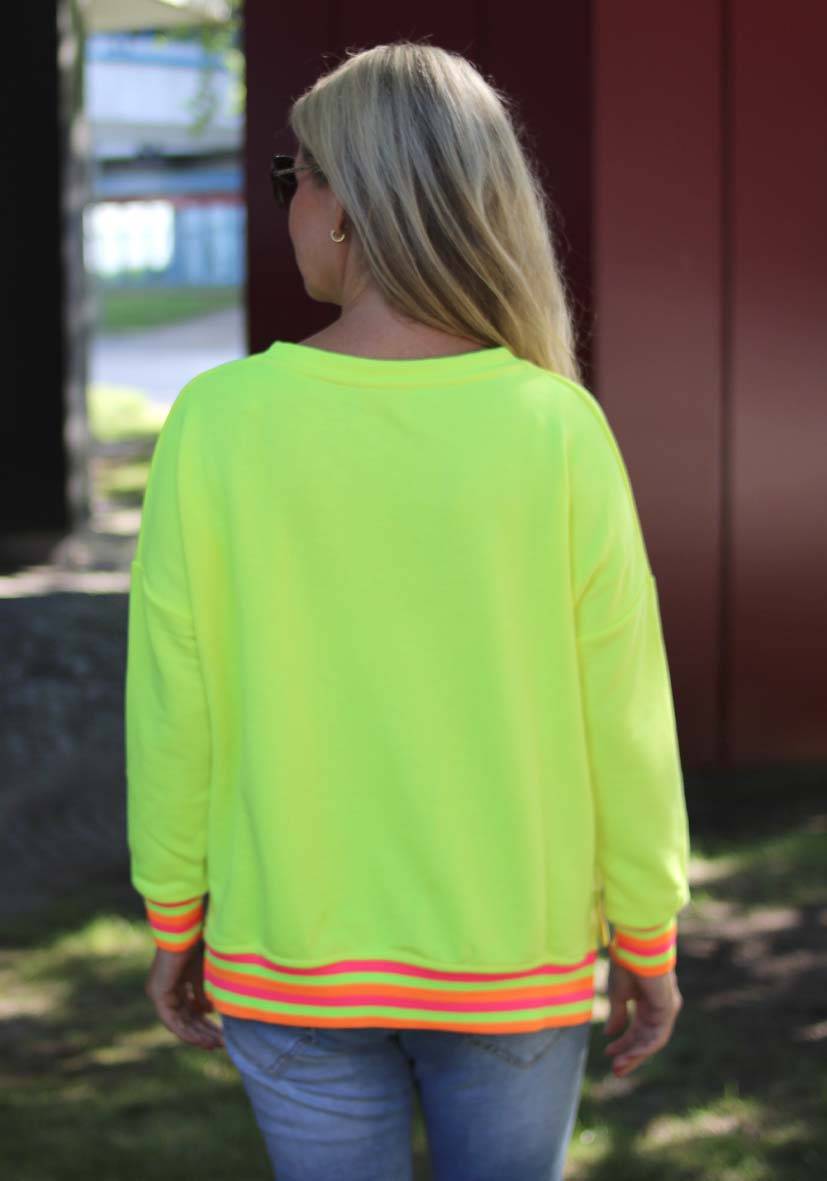 Miss Goodlife V-Neck L(i)ebe Glitter – neonyellow Letzte 2 Tage