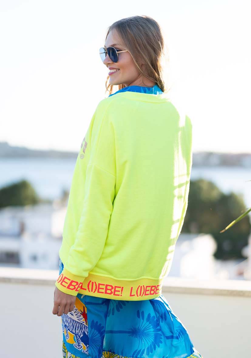Miss Goodlife V-Neck L(i)ebe Strass – neonyellow/rose Bis zu 60% Rabatt