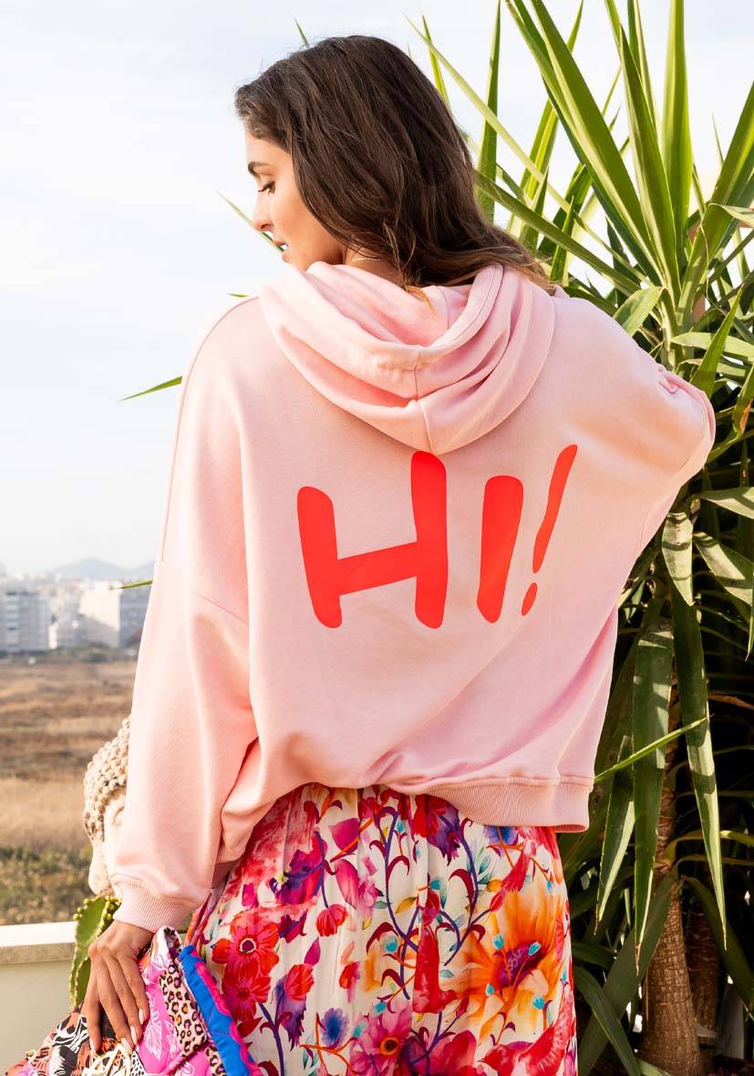 Miss Goodlife Hoodie Hi! Hi! – rose/neonpink Clearance-Verkauf