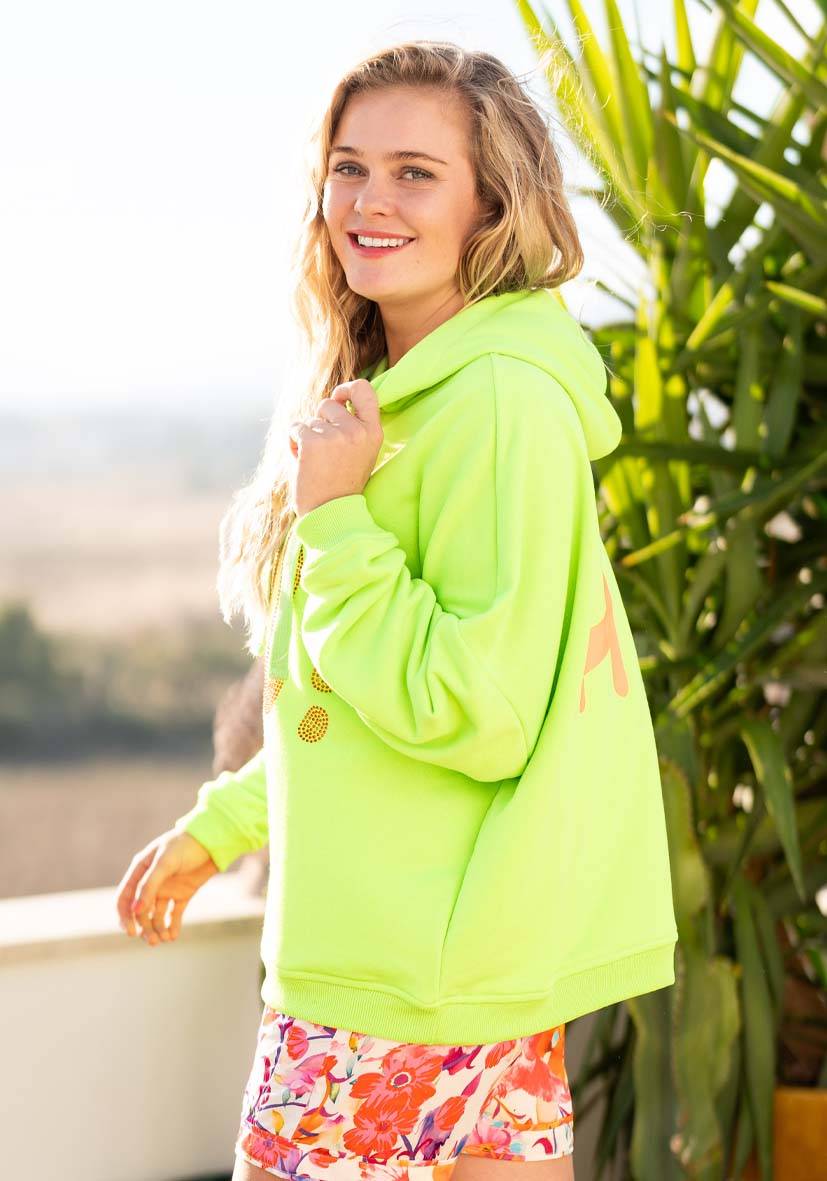 Miss Goodlife Hoodie Hi! Hi! – neongreen/neonorange Kostenloser Versand international