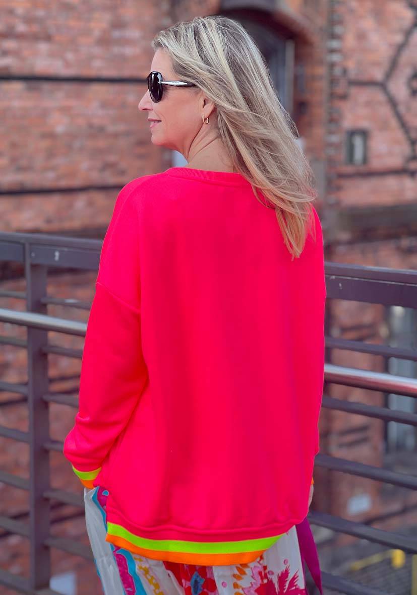 Miss Goodlife V-Neck Champagne Love Strass – neonpink/neonyellow Online