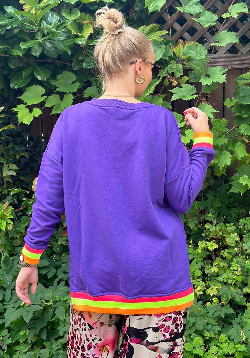 Miss Goodlife V-Neck L(i)ebe Frottee – lilac/neonyellow Blitzverkäufe