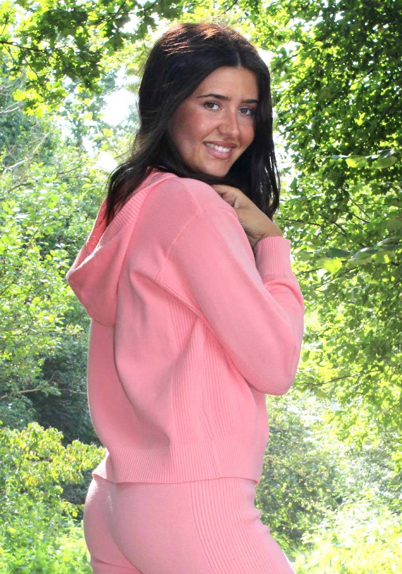 Miss Goodlife Cardigan Knitted Zipper – peach Versandkostenfrei