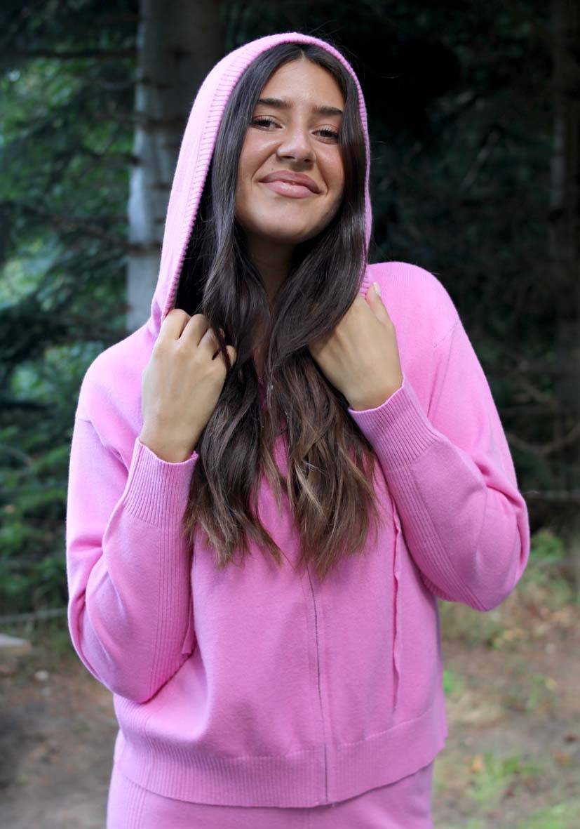 Miss Goodlife Cardigan Knitted Zipper – pink Großer Ausverkauf