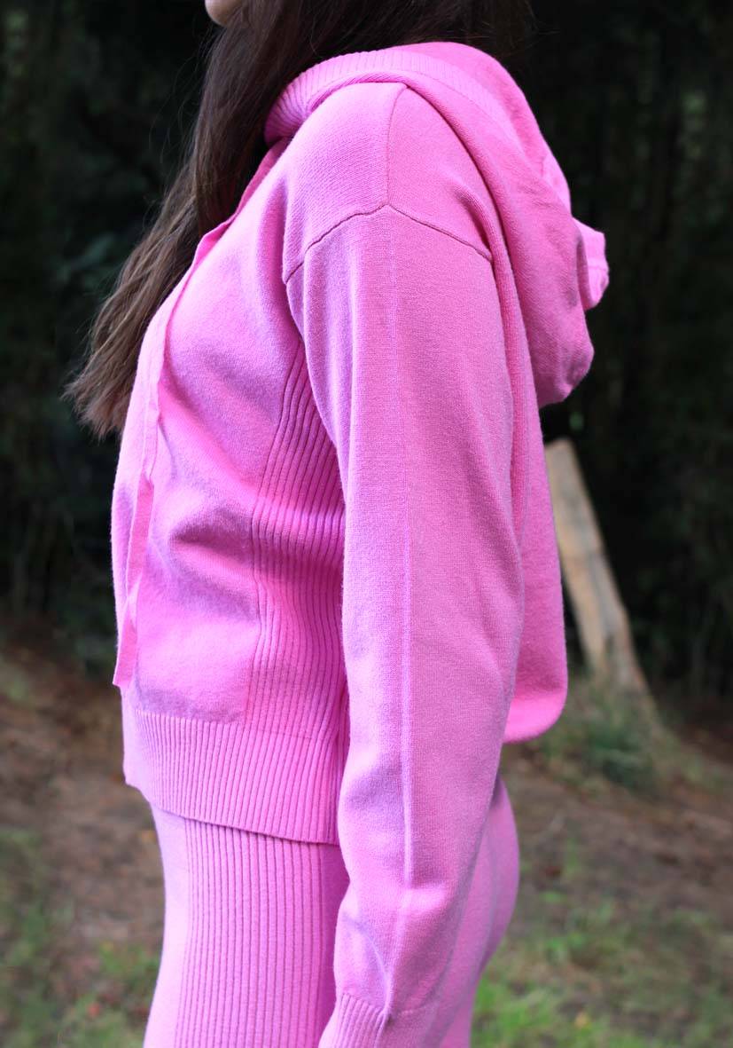 Miss Goodlife Cardigan Knitted Zipper – pink Großer Ausverkauf