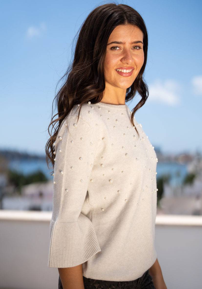 Miss Goodlife Pullover Pearl Roundneck – creme Exklusivangebot