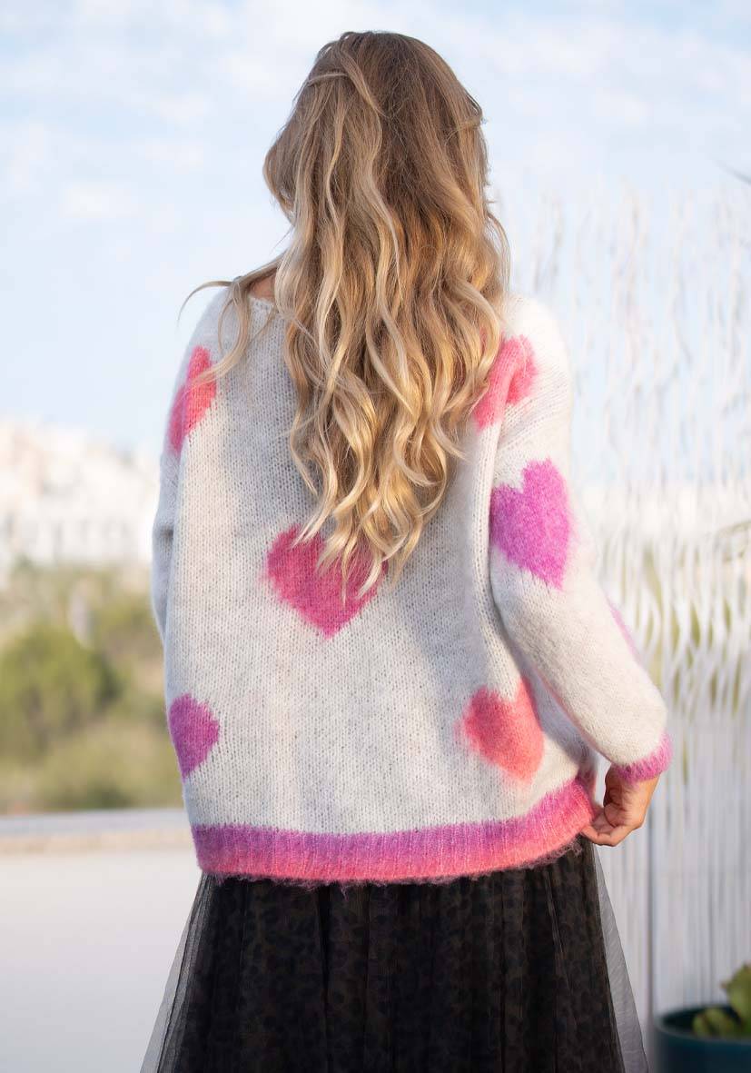Miss Goodlife Pullover Hearts allover – lightgrey Osterangebot