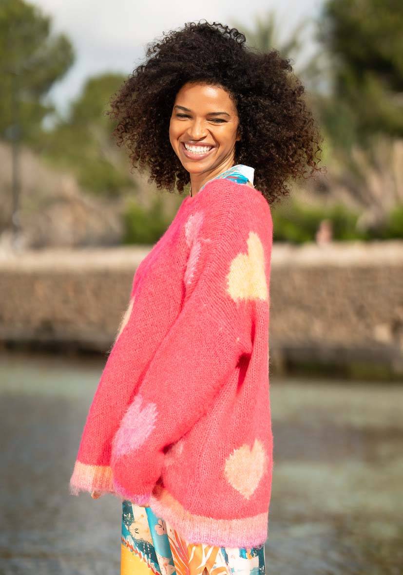 Miss Goodlife Pullover Hearts allover – pink Muttertagsangebot