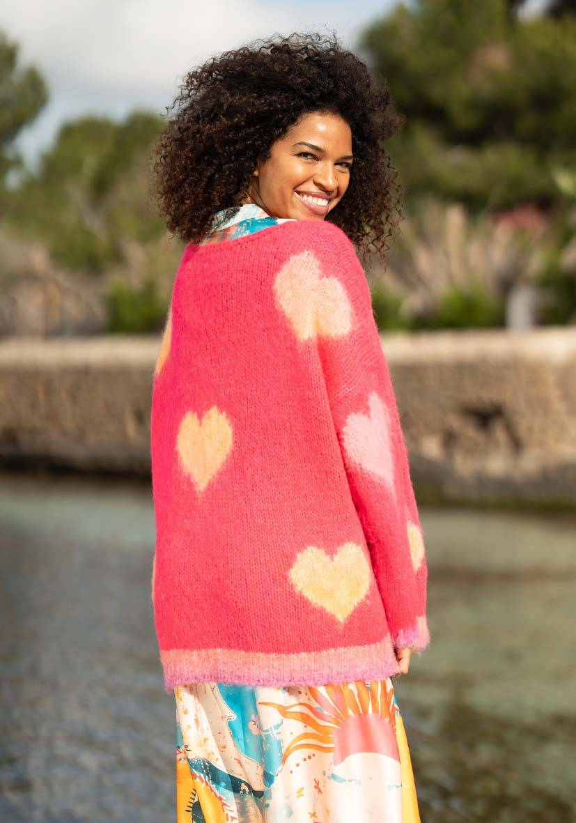 Miss Goodlife Pullover Hearts allover – pink Muttertagsangebot