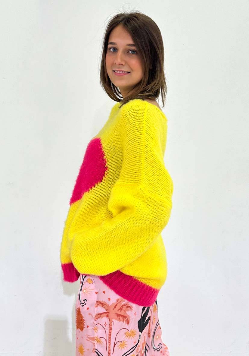 Miss Goodlife Pullover Heart – yellow Exklusive Angebote