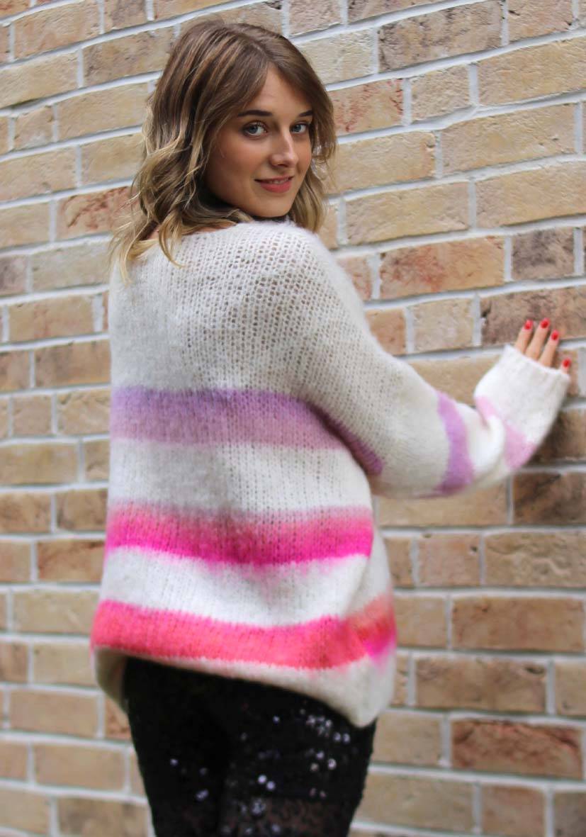 Miss Goodlife Pullover mit multicolor Stripes – offwhite Bestseller