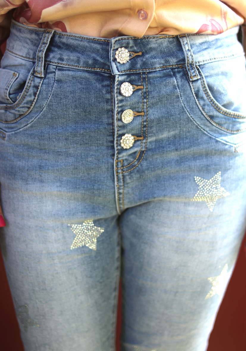 Miss Goodlife Jeans Silver Stone Stars Letzte 2 Tage