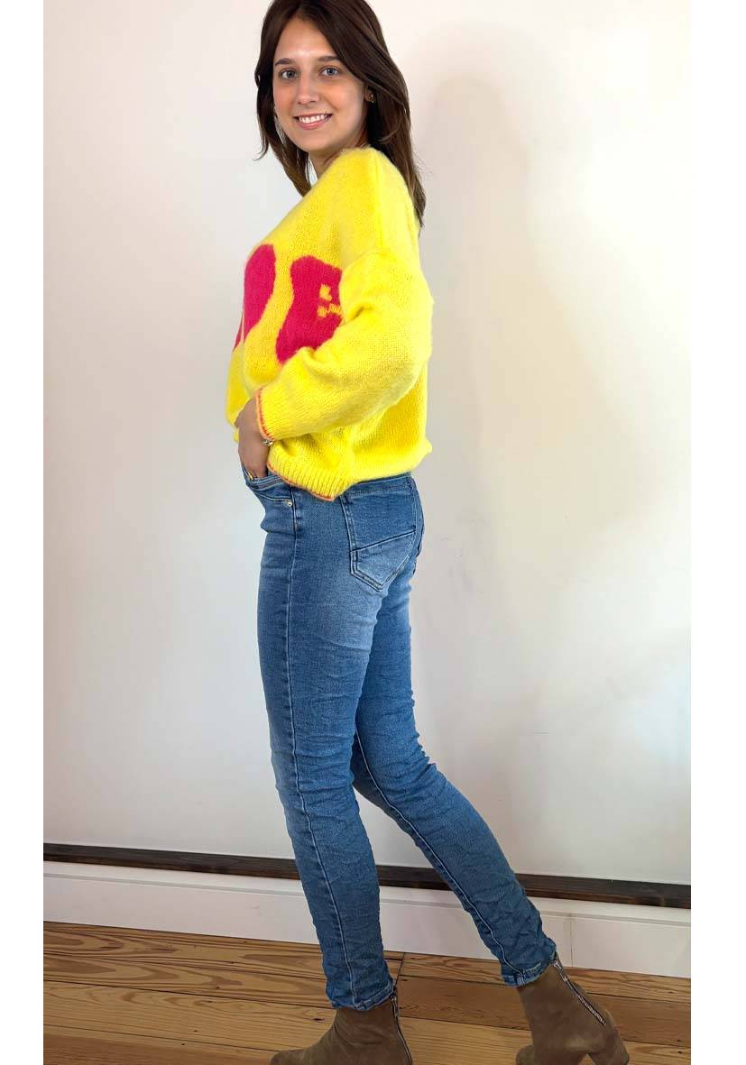 Miss Goodlife Star Jeans Heart Button – blue Bis zu 50% Rabatt