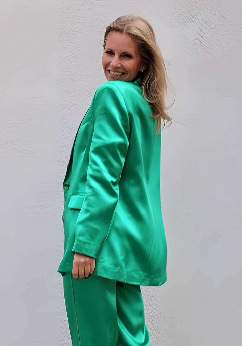 Miss Goodlife Blazer Satin – green Fabrikverkauf