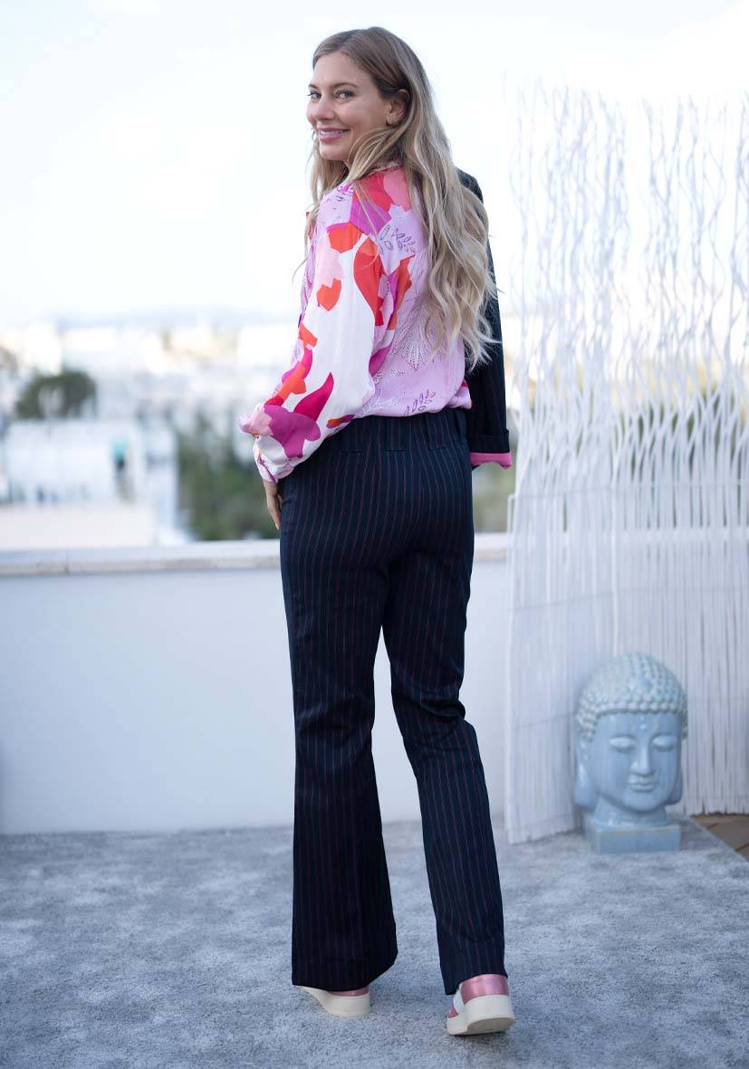 Miss Goodlife Pants Neon Pinstripes – neonpink Meist gekauft