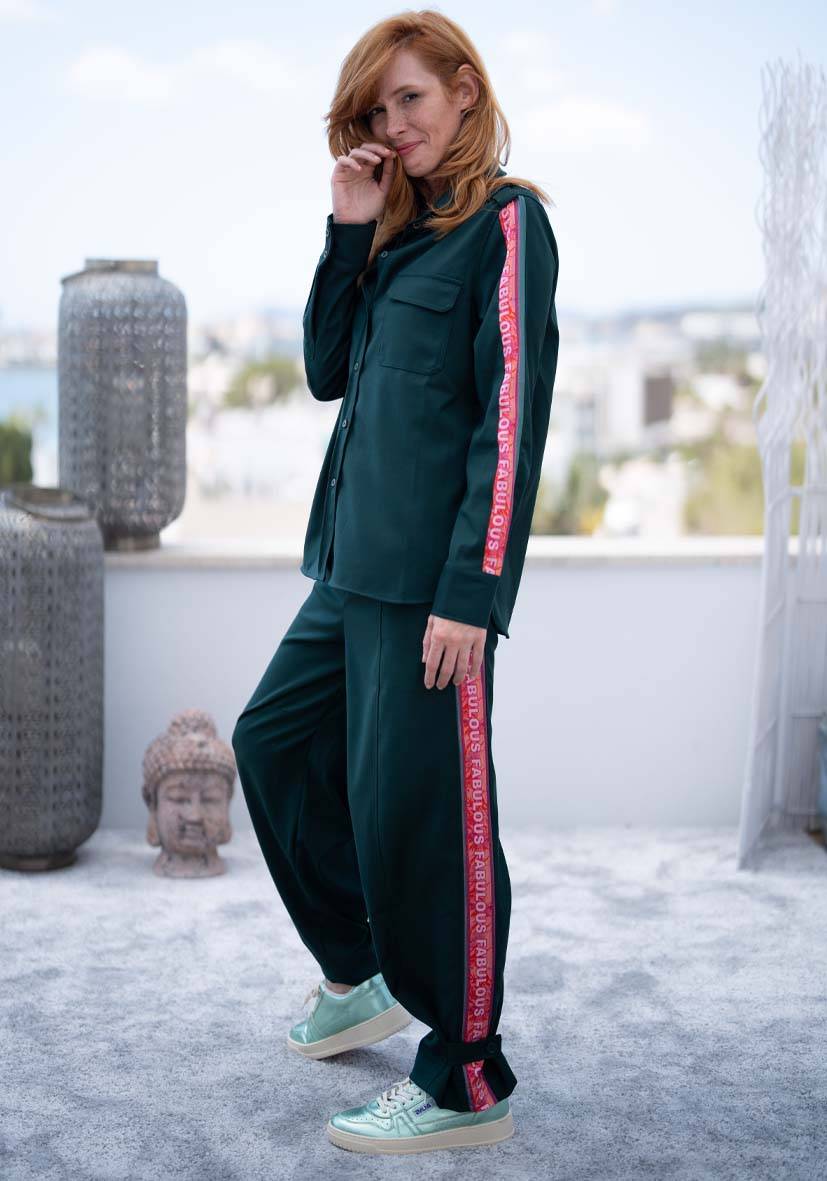 Miss Goodlife Pants Border Love – green Tägliche Deals