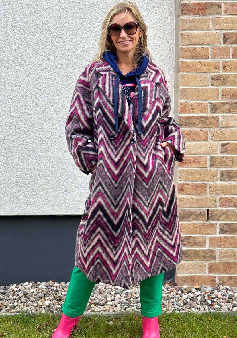 Miss Goodlife Mantel Namasté Zig Zag – black/berry/sand Nur noch ein Tag übrig