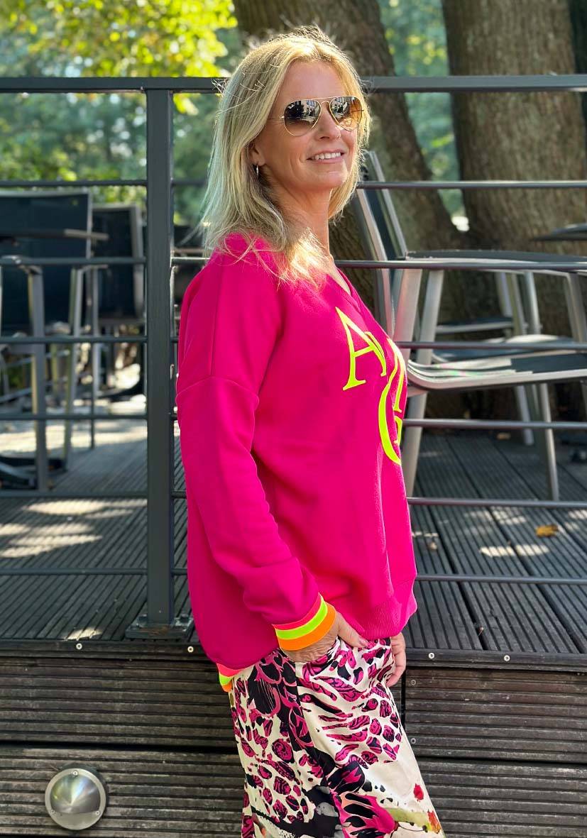 Miss Goodlife V-Neck Amour – magenta/neonyellow Riesige Rabatte