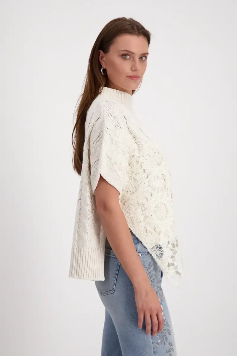 ﻿Monari Pullover mit Spitze Muttertagsangebot