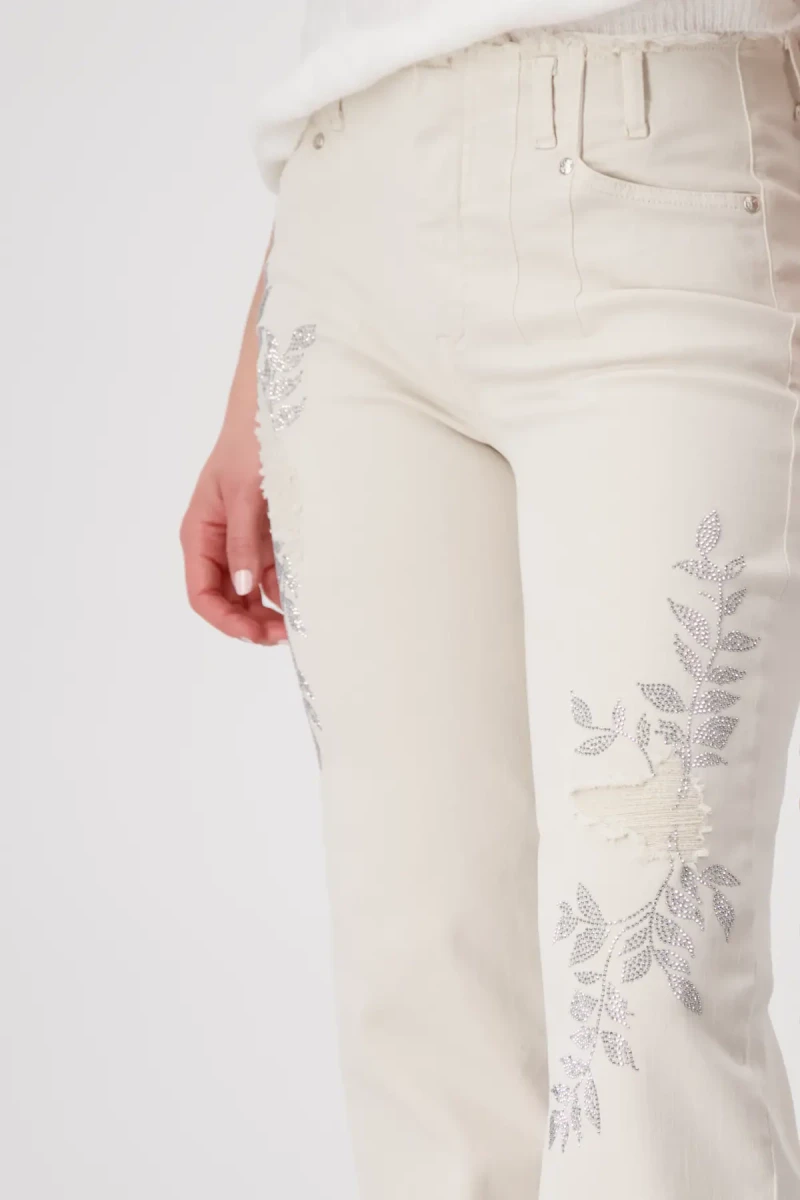 Monari Wide Leg Hose mit Schmuck Top Angebot