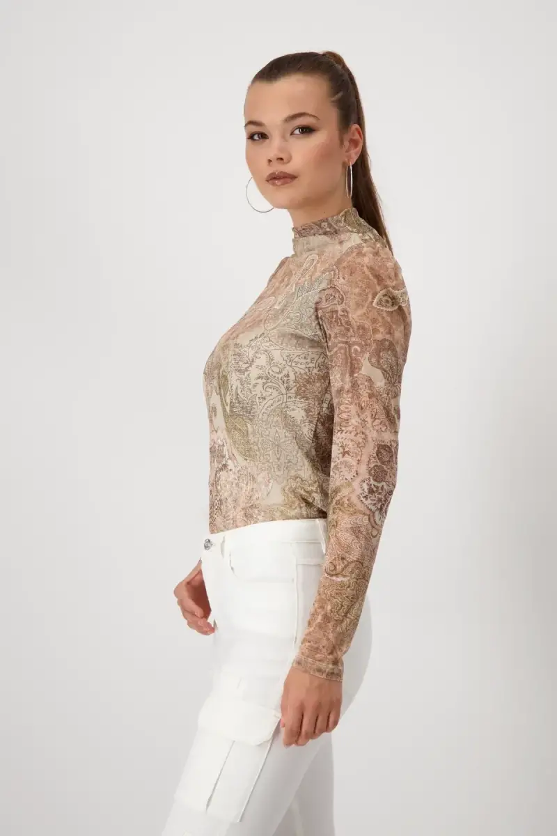 Monari Mesh Shirt mit Paisleymuster Kauf eins, bekomm eins gratis