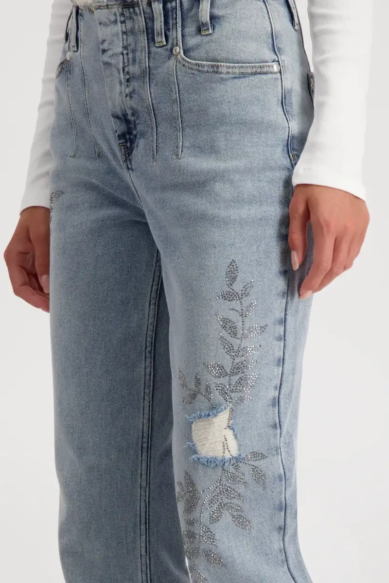 Monari Wide Leg Jeans mit Schmuck Sonderangebote