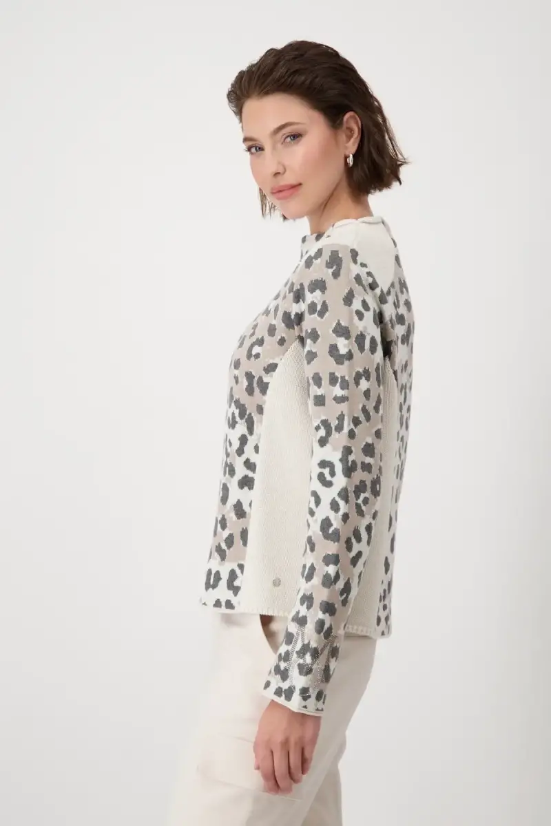 Monari Pullover mit Leomuster Tiefpreis