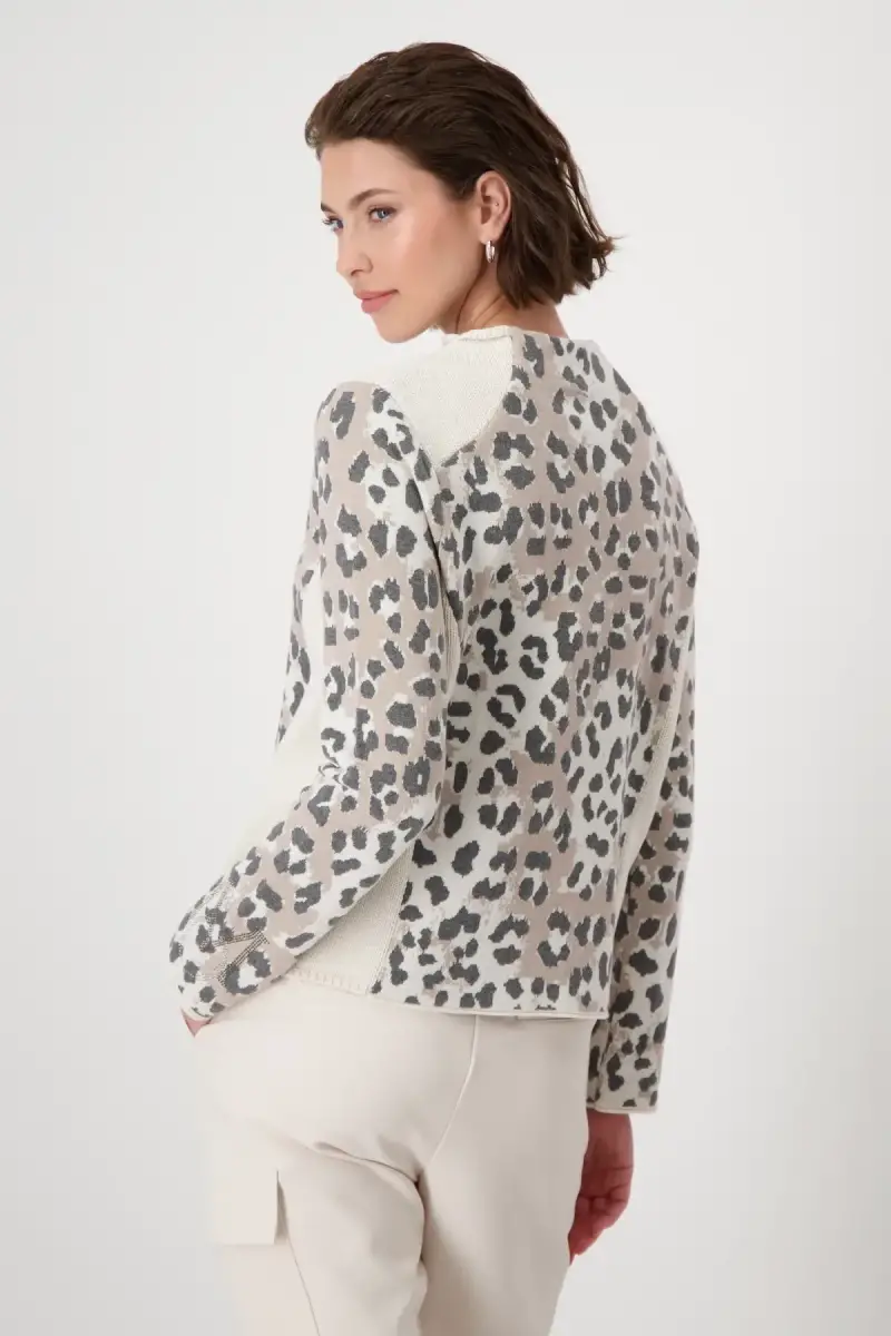 Monari Pullover mit Leomuster Tiefpreis