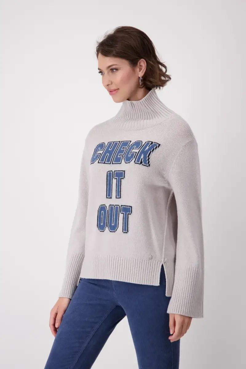 Monari Strickpullover mit Schrift Auslauf