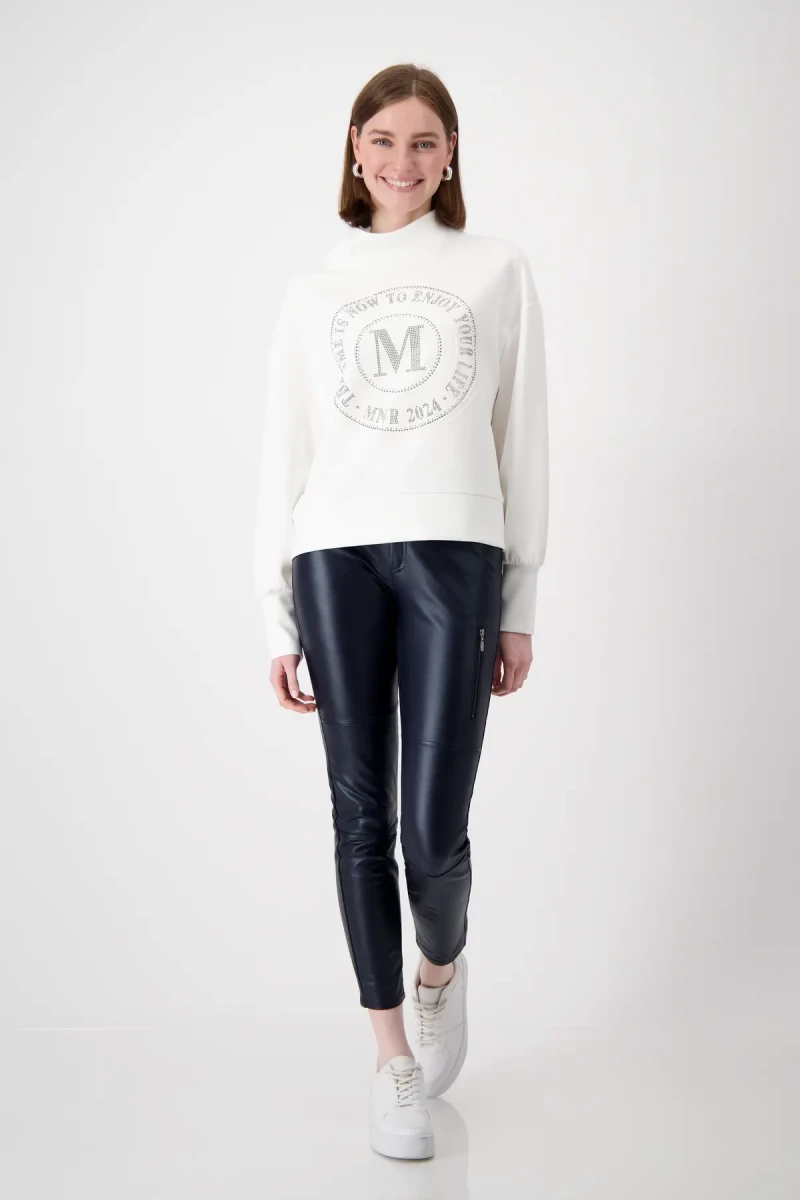 Monari Sweatshirt mit Emblem Print im Angebot