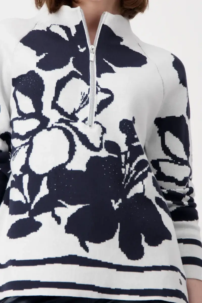 Monari Pullover mit Blumenmuster Fabrik Onlineshop