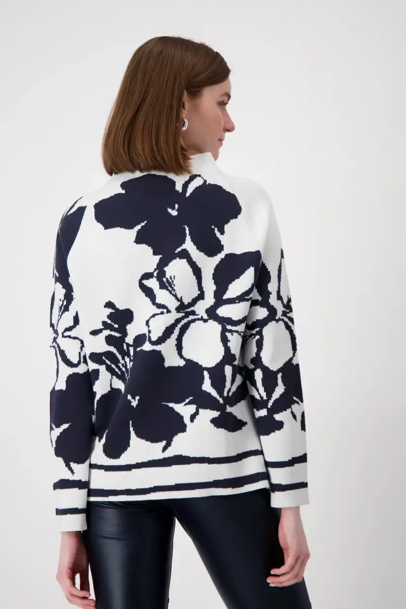 Monari Pullover mit Blumenmuster Fabrik Onlineshop