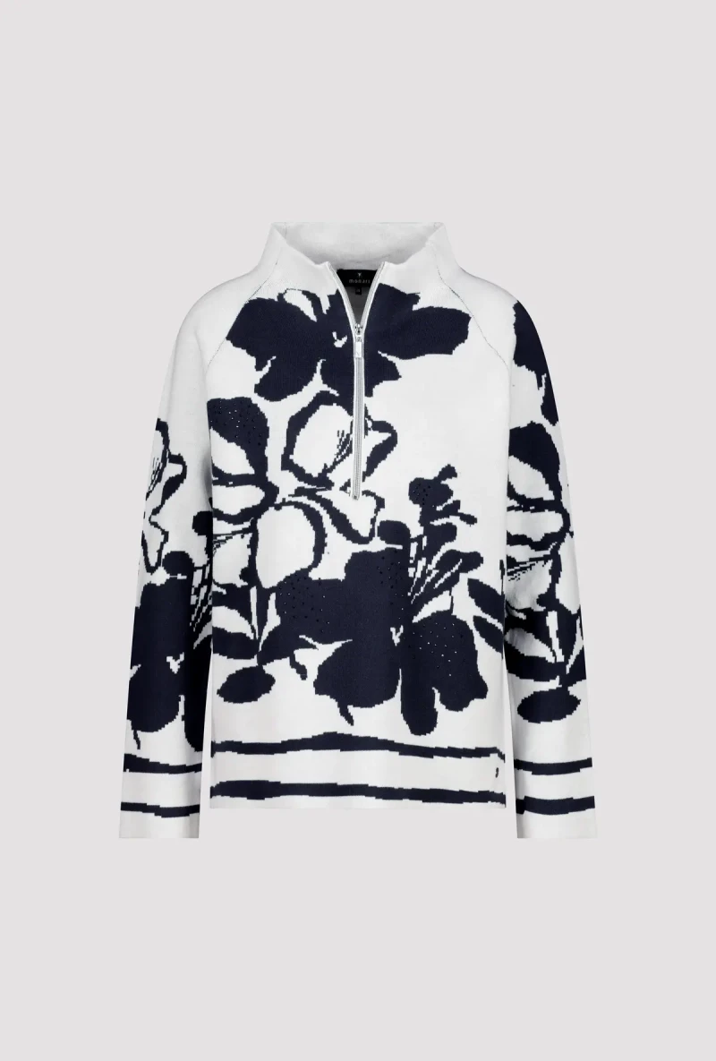 Monari Pullover mit Blumenmuster Fabrik Onlineshop