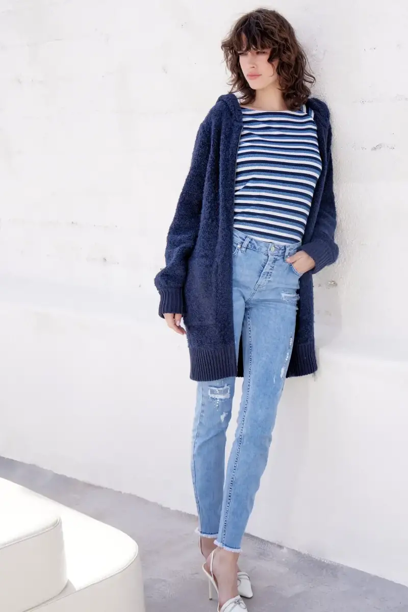 Monari Jeans mit Rissen und Schmuck Online Shopping