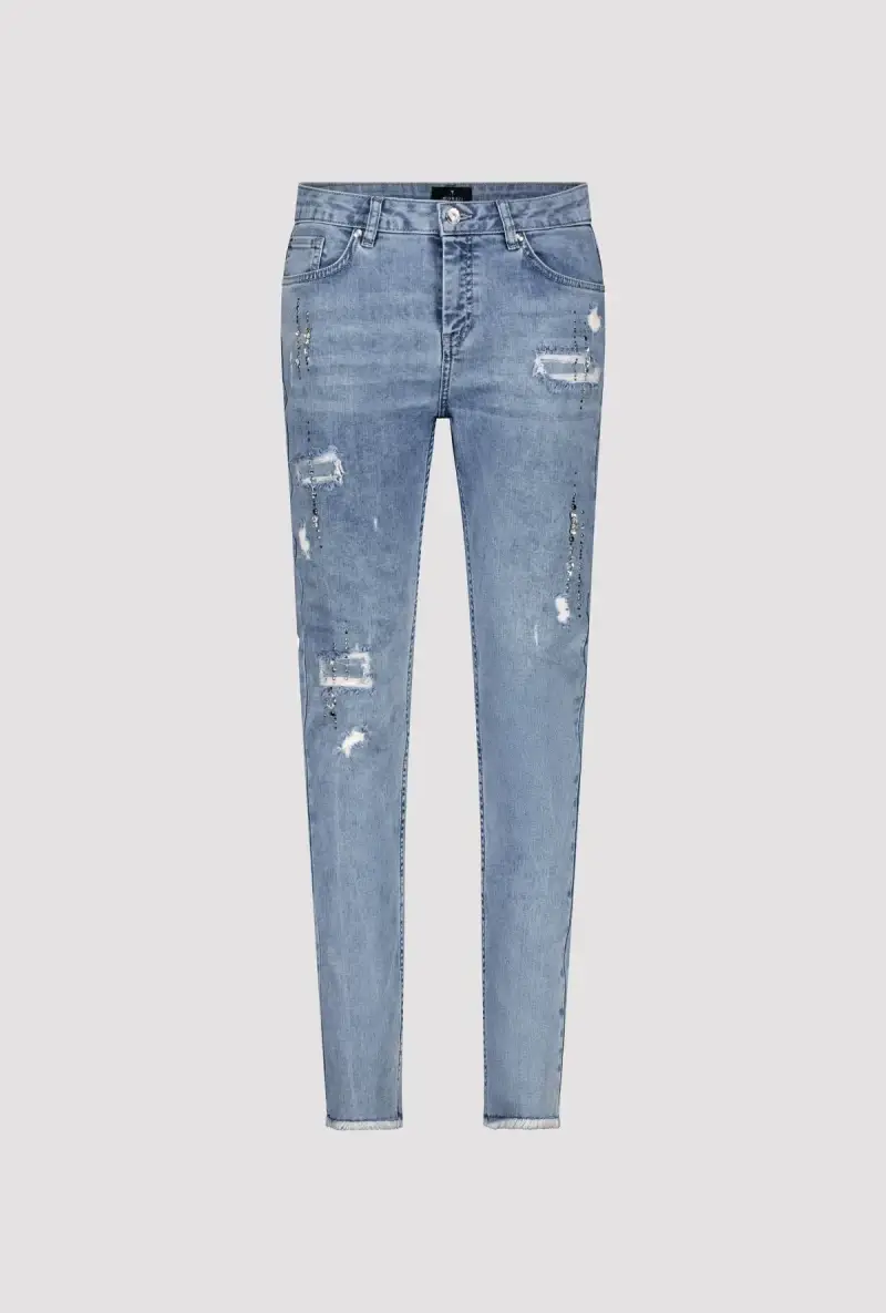 Monari Jeans mit Rissen und Schmuck Online Shopping