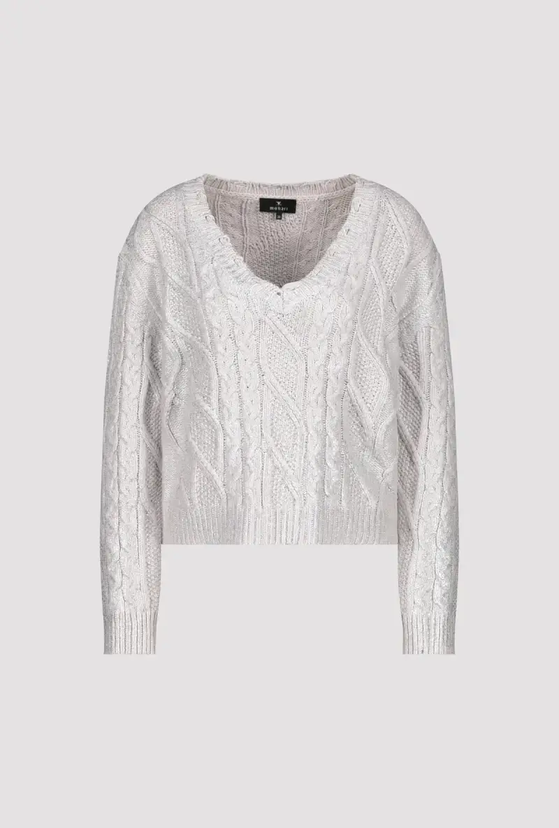 Monari Glänzender Pullover mit Zopfmuster Exklusivangebot