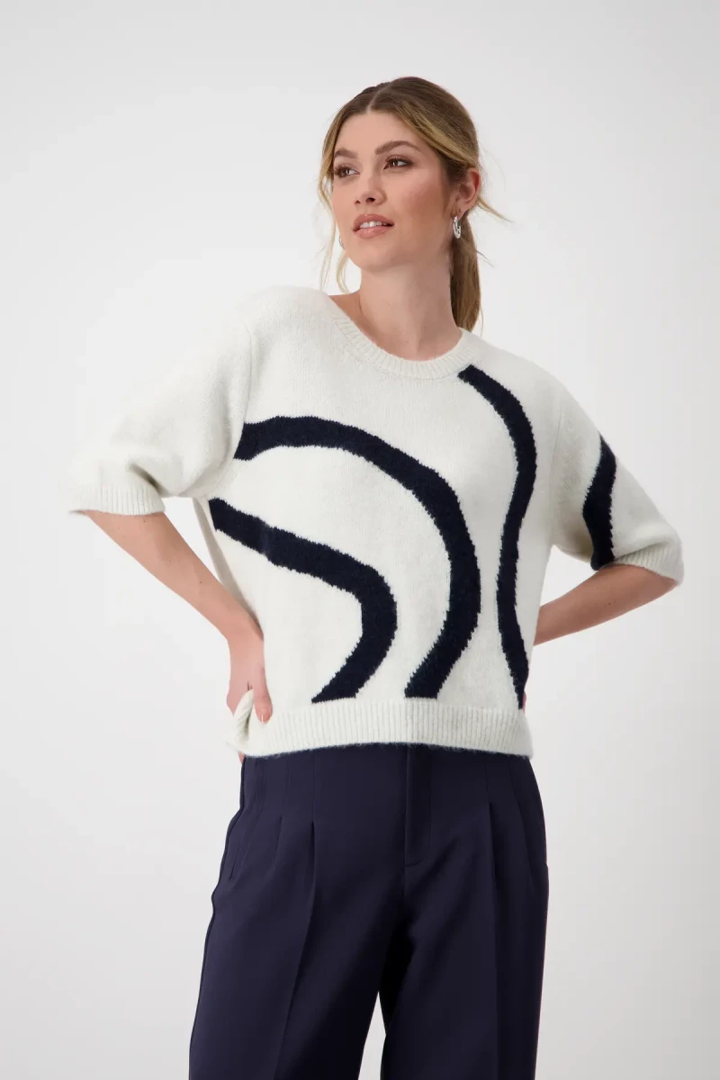 Monari Strickpullover mit Intarsienmuster Preisnachlass