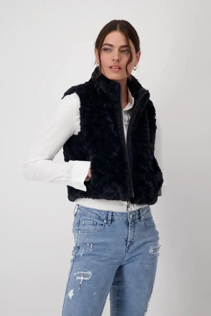 Monari Cropped-Weste mit Taschen Online Outlet