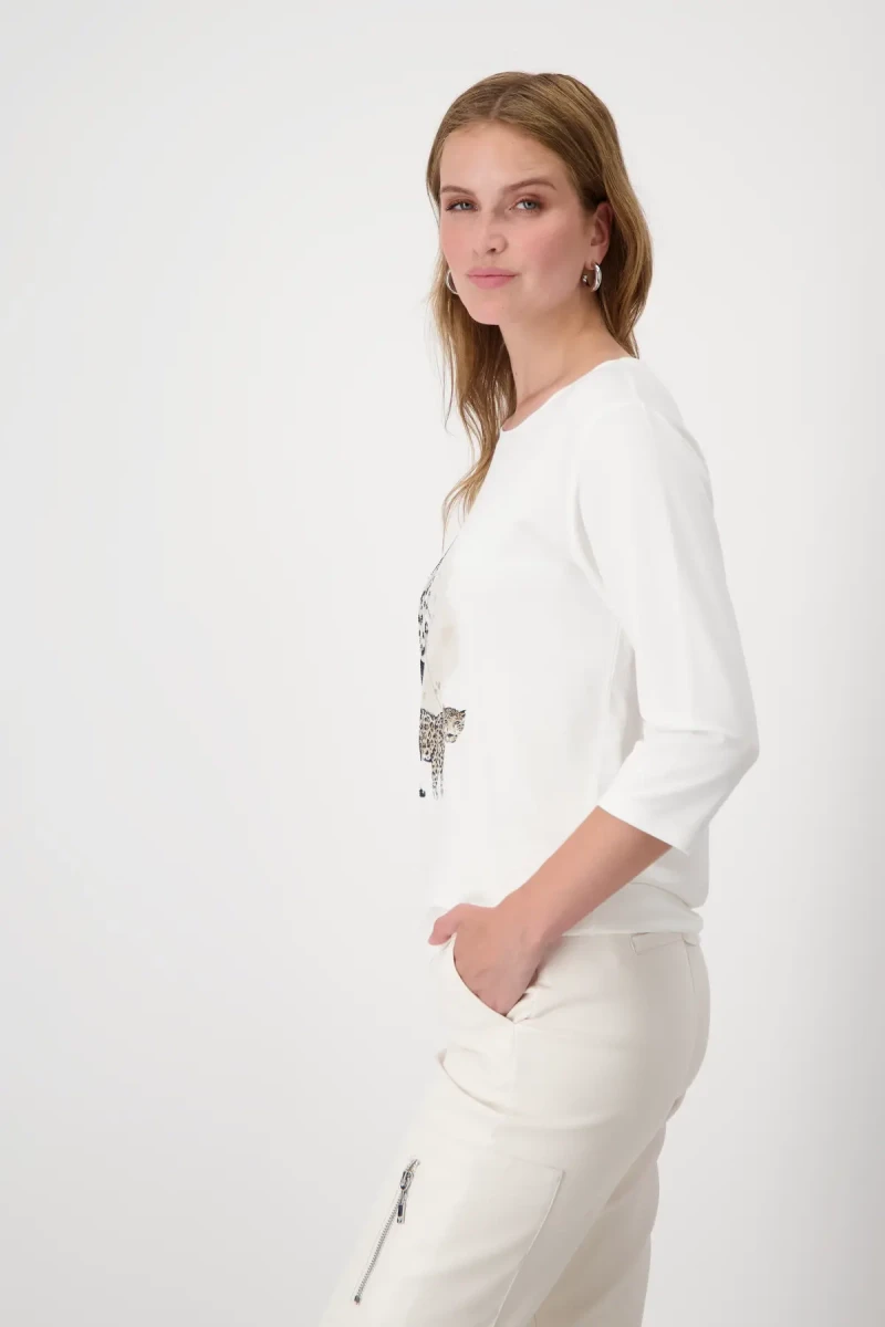Monari Shirt mit Frauenprint und Strass Räumungsverkauf