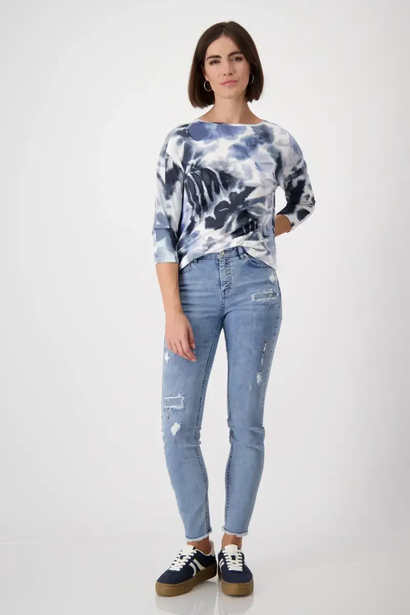 Monari Shirt mit Blumenmuster Sonderangebot der Fabrik