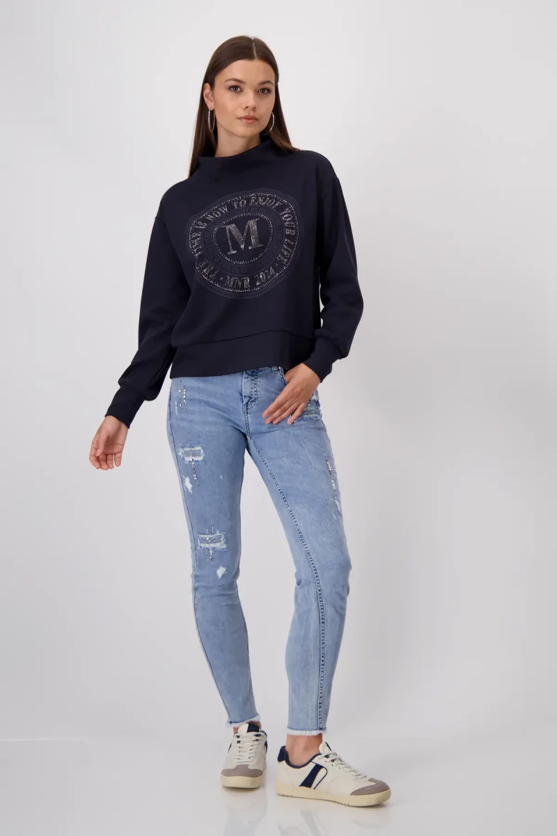 Monari Sweatshirt mit Emblem Print Bis zu 55% Rabatt