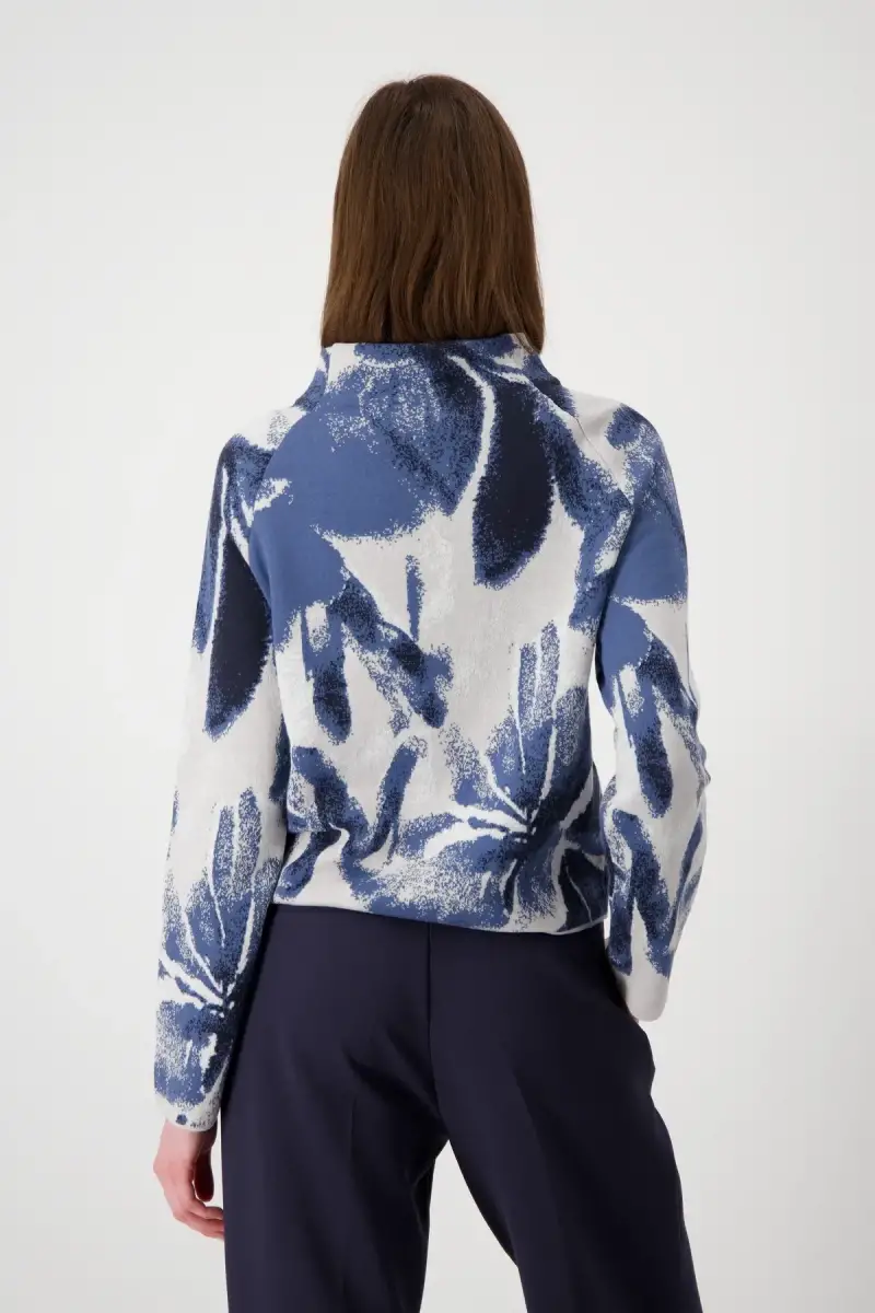 Monari Strickpullover mit Blumenmuster Discount Store für neue Produkte