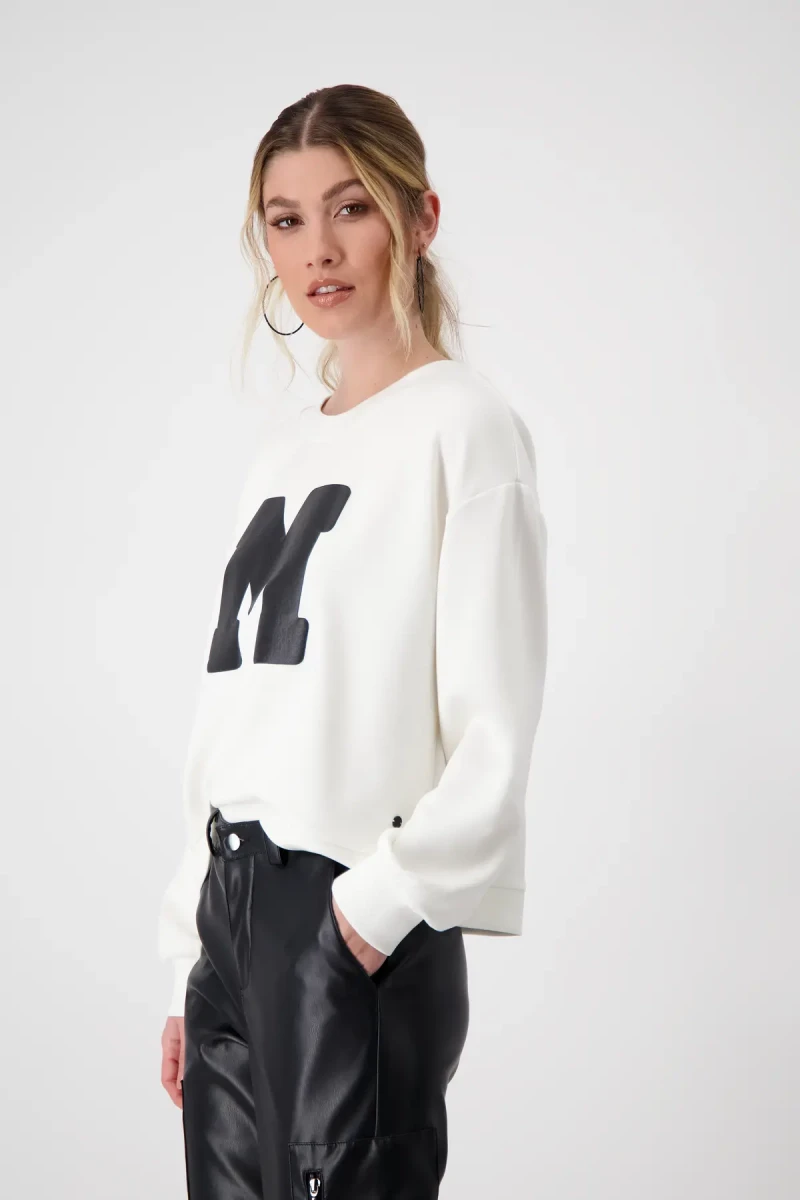 Monari Sweatshirt mit Buchstaben Print 50% Rabatt mit kostenlosem Versand